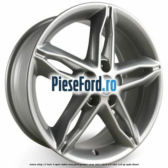 Janta aliaj 17 inch, 5 spite duble stea Ford Grand C-Max 2011-2015 2.0 TDCi 115 cp