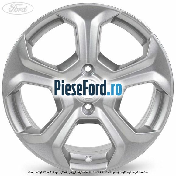 Janta aliaj 17 inch, 5 spite flash grey Ford Fiesta 2013-2017 1.25 82 cp SNJA, SNJB, SNJC, SNJD benzina