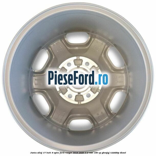 Janta aliaj 17 inch, 6 spite Ford Ranger 2016-2020 2.2 TDCi 160 cp GBVAJQJ, T22DD0P diesel