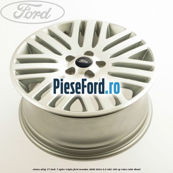 Janta aliaj 17 inch, 7 spite triplu Ford Mondeo 2008-2014 2.0 TDCi 163 cp TXBA, TXBB diesel