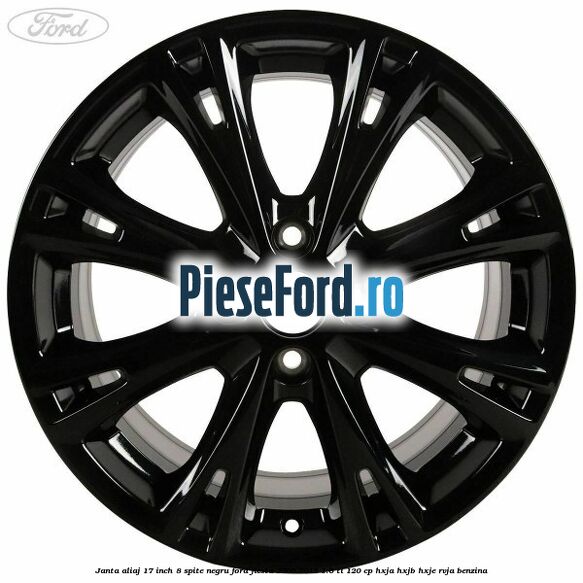 Janta aliaj 17 inch, 8 spite negru Ford Fiesta 2008-2012 1.6 Ti 120 cp HXJA, HXJB, HXJE, RVJA benzina
