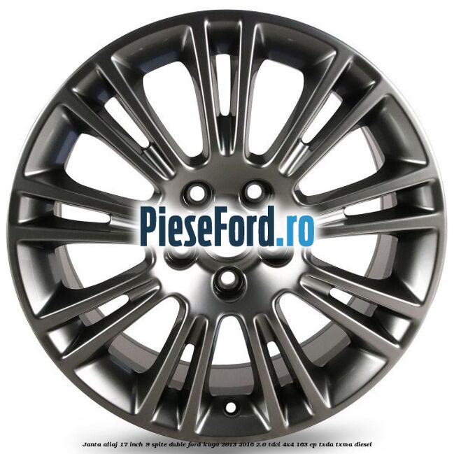 Janta aliaj 17 inch, 9 spite duble Ford Kuga 2013-2016 2.0 TDCi 4x4 163 cp TXDA, TXMA diesel