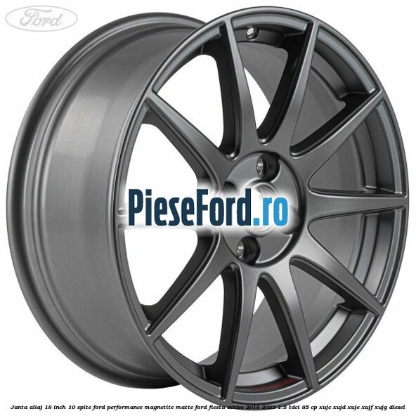 Janta aliaj 18 inch, 10 spite Ford Performance Magnetite Matte Ford Fiesta Active 2018-2023 1.5 TDCi 85 cp XUJC, XUJD, XUJE, XUJF, XUJG diesel