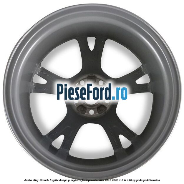Janta aliaj 18 inch, 5 spite design Y argintiu Ford Grand C-Max 2016-2020 1.6 Ti 125 cp PNDA, PNDD benzina