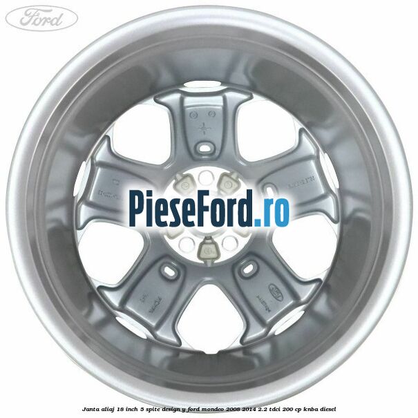 Janta aliaj 18 inch, 5 spite design Y Ford Mondeo 2008-2014 2.2 TDCi 200 cp KNBA diesel