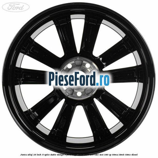 Janta aliaj 18 inch, 5 spite duble design V Ford Kuga 2016-2018 2.0 TDCi 4x4 180 cp T8MA, T8MB, T8MC diesel