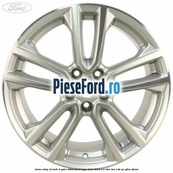 Janta aliaj 18 inch, 5 spite duble Ford Kuga 2013-2016 2.0 TDCi 4x4 140 cp UFMA diesel