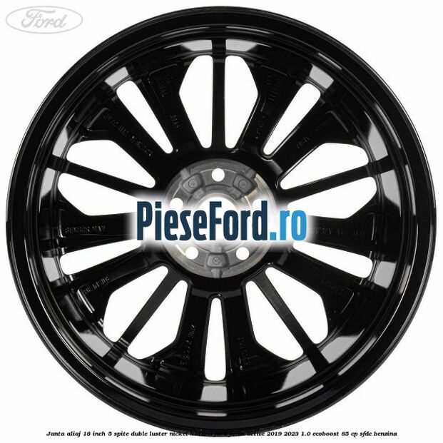 Janta aliaj 18 inch, 5 spite duble luster nickel Katana Ford Focus Active 2019-2023 1.0 EcoBoost 85 cp SFDC benzina
