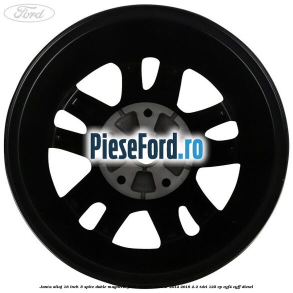 Janta aliaj 18 inch, 5 spite duble magnetic Ford Transit Custom 2014-2018 2.2 TDCi 125 cp CYF4, CYFF diesel