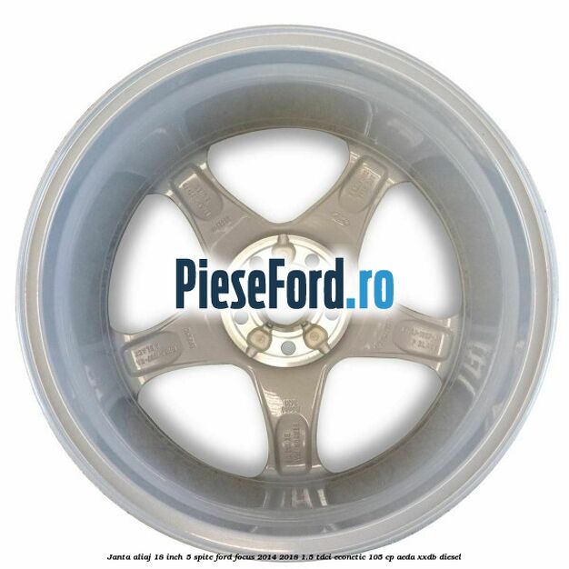 Janta aliaj 18 inch, 5 spite Ford Focus 2014-2018 1.5 TDCi ECOnetic 105 cp AEDA, XXDB diesel