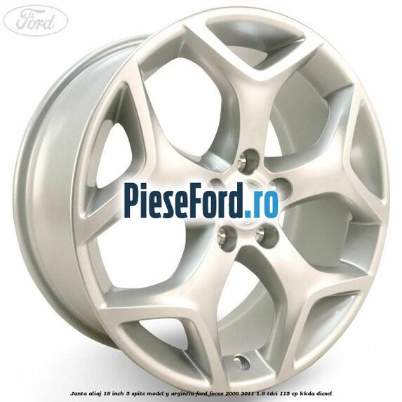 Janta aliaj 18 inch, 5 spite model Y argintiu Ford Focus 2008-2011 1.8 TDCi 115 cp KKDA diesel