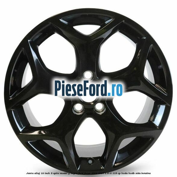 Janta Aliaj 18 inch, 5 spite model Y negru Ford Focus 2004-2007 1.6 Ti 115 cp HXDA, HXDB, SIDA benzina