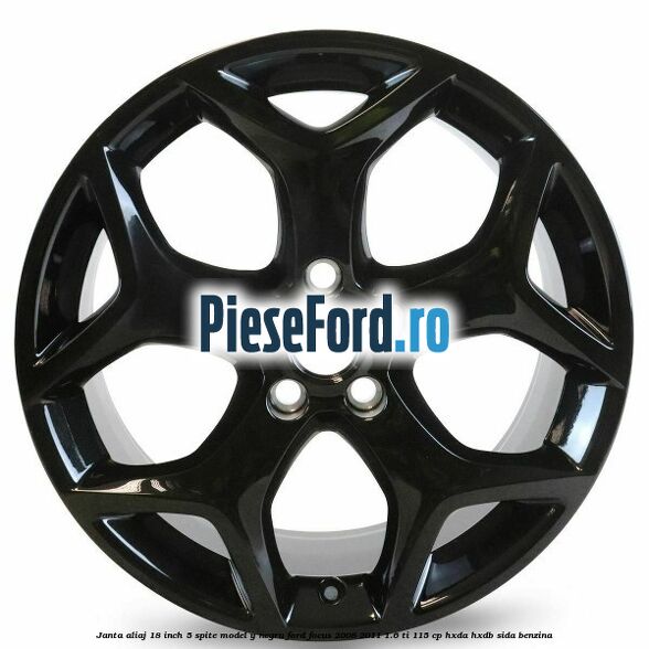Janta Aliaj 18 inch, 5 spite model Y negru Ford Focus 2008-2011 1.6 Ti 115 cp HXDA, HXDB, SIDA benzina