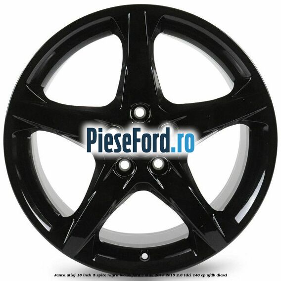 Janta aliaj 18 inch, 5 spite negru lucios Ford C-Max 2011-2015 2.0 TDCi 140 cp UFDB diesel