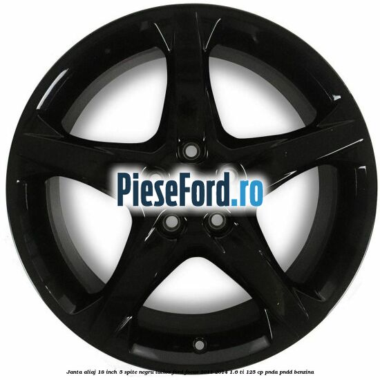 Janta aliaj 18 inch, 5 spite negru lucios Ford Focus 2011-2014 1.6 Ti 125 cp PNDA, PNDD benzina