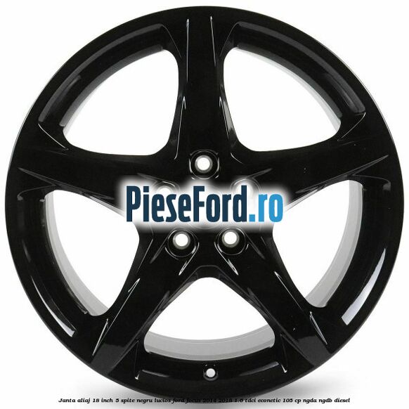 Janta aliaj 18 inch, 5 spite negru lucios Ford Focus 2014-2018 1.6 TDCi ECOnetic 105 cp NGDA, NGDB diesel