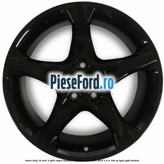Janta aliaj 18 inch, 5 spite negru lucios Ford Grand C-Max 2011-2015 1.6 Ti 105 cp IQDA, IQDB benzina