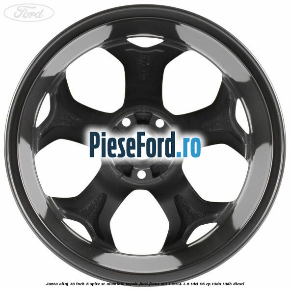 Janta aliaj 18 inch, 5 spite ST aluminiu vopsit Ford Focus 2011-2014 1.6 TDCi 95 cp T3DA, T3DB diesel