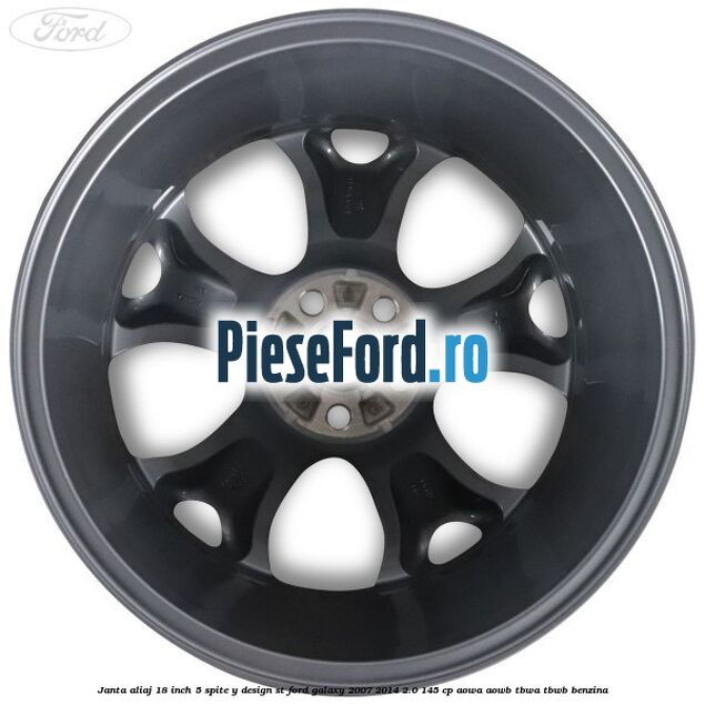 Janta aliaj 18 inch, 5 spite, Y design ST Ford Galaxy 2007-2014 2.0 145 cp AOWA, AOWB, TBWA, TBWB benzina