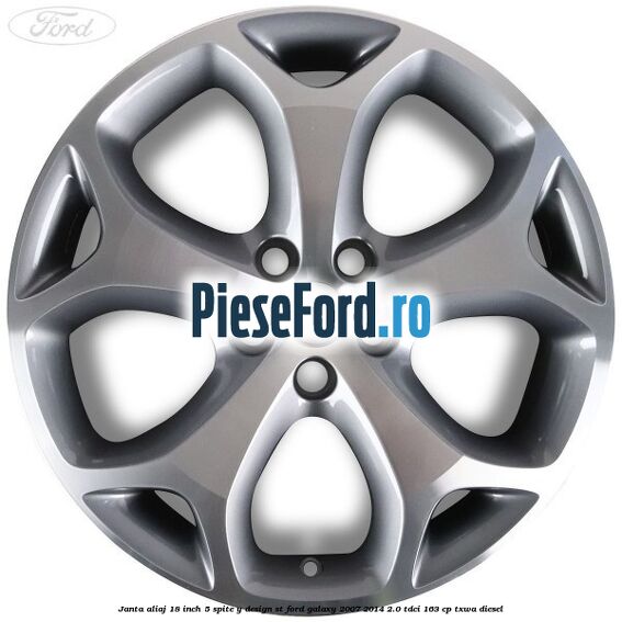Janta aliaj 18 inch, 5 spite, Y design ST Ford Galaxy 2007-2014 2.0 TDCi 163 cp TXWA diesel