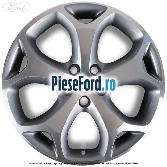 Janta aliaj 18 inch, 5 spite, Y design ST Ford S-Max 2007-2014 2.0 TDCi 136 cp AZWC, UKWA diesel