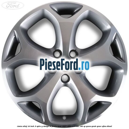 Janta aliaj 18 inch, 5 spite, Y design ST Ford S-Max 2007-2014 2.0 TDCi 140 cp QXWA, QXWB, QXWC, UFWA diesel