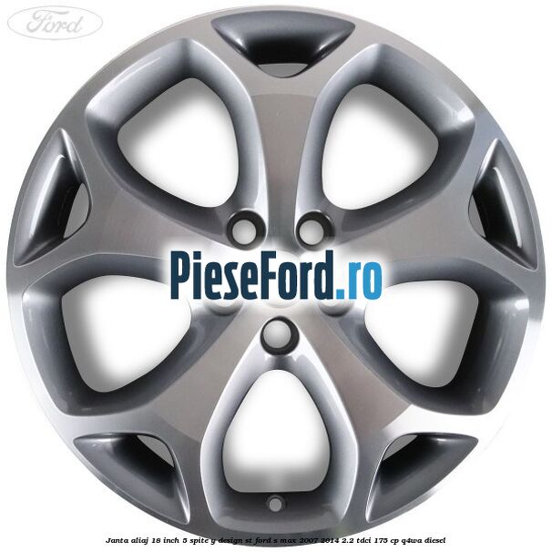 Janta aliaj 18 inch, 5 spite, Y design ST Ford S-Max 2007-2014 2.2 TDCi 175 cp Q4WA diesel