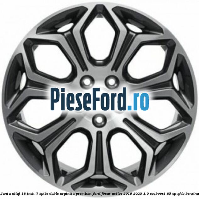 Janta aliaj 18 inch, 7 spite duble argintiu premium Ford Focus Active 2019-2023 1.0 EcoBoost 85 cp SFDC benzina