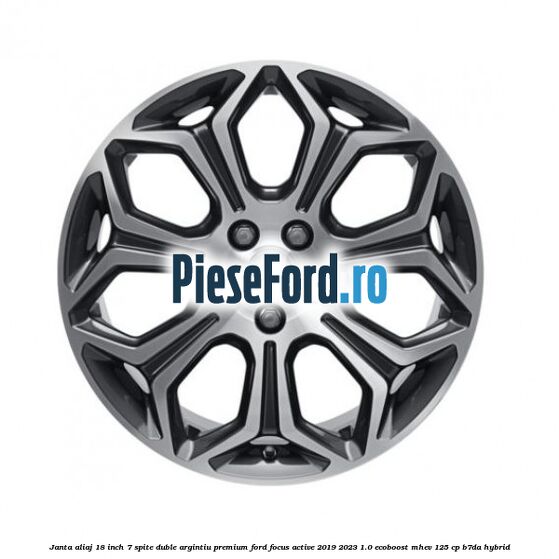 Janta aliaj 18 inch, 7 spite duble argintiu premium Ford Focus Active 2019-2023 1.0 EcoBoost mHEV 125 cp B7DA Hybrid