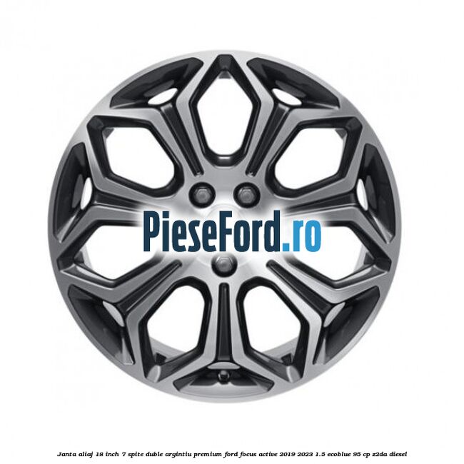 Janta aliaj 18 inch, 7 spite duble argintiu premium Ford Focus Active 2019-2023 1.5 EcoBlue 95 cp Z2DA diesel