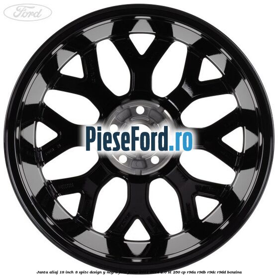Janta aliaj 18 inch, 8 spite design Y negru Ford Focus 2011-2014 2.0 ST 250 cp R9DA, R9DB, R9DC, R9DD benzina