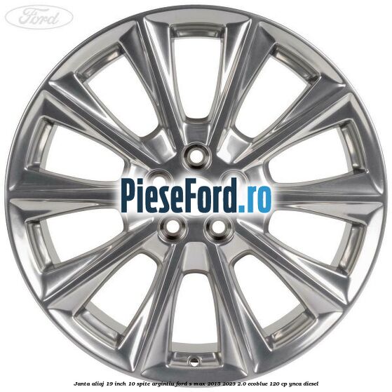 Janta aliaj 19 inch, 10 spite argintiu Ford S-Max 2015-2023 2.0 EcoBlue 120 cp YNCA diesel