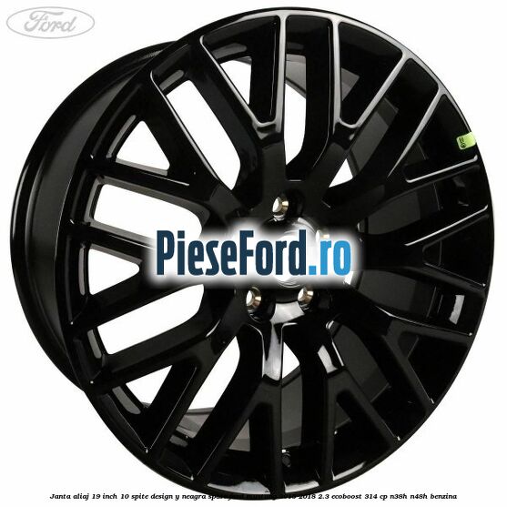 Janta aliaj 19 inch, 10 spite design Y neagra spate Ford Mustang 2015-2018 2.3 EcoBoost 314 cp N38H, N48H benzina
