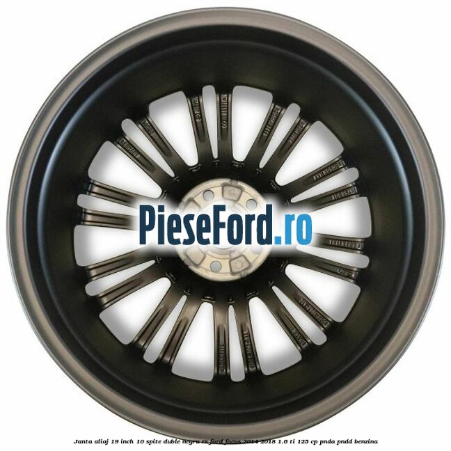 Janta aliaj 19 inch, 10 spite duble negru RS Ford Focus 2014-2018 1.6 Ti 125 cp PNDA, PNDD benzina