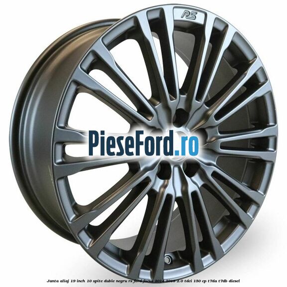 Janta aliaj 19 inch, 10 spite duble negru RS Ford Focus 2014-2018 2.0 TDCi 150 cp T7DA, T7DB diesel
