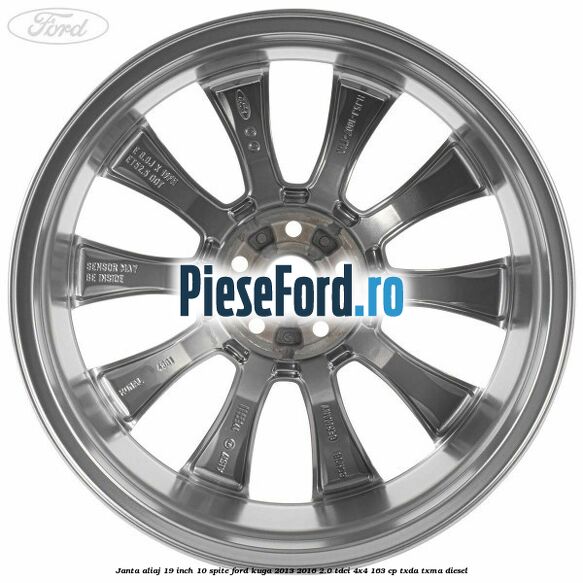 Janta aliaj 19 inch, 10 spite Ford Kuga 2013-2016 2.0 TDCi 4x4 163 cp TXDA, TXMA diesel