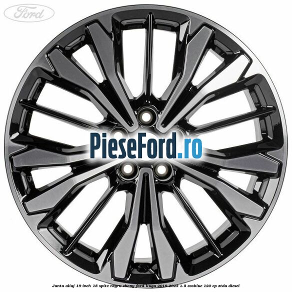Janta aliaj 19 inch, 15 spite negru ebony Ford Kuga 2019-2023 1.5 EcoBlue 120 cp ZTDA diesel