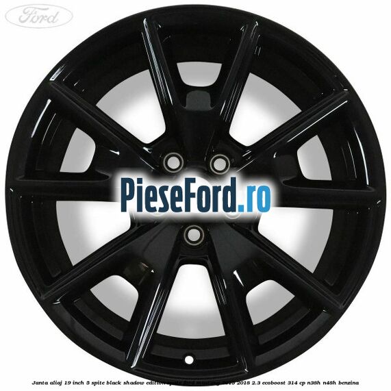 Janta aliaj 19 inch, 5 spite Black Shadow Edition spate Ford Mustang 2015-2018 2.3 EcoBoost 314 cp N38H, N48H benzina