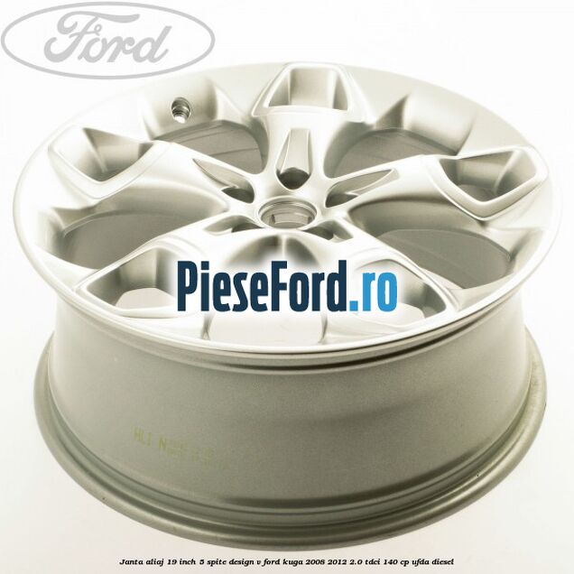 Janta aliaj 19 inch, 5 spite, design V Ford Kuga 2008-2012 2.0 TDCI 140 cp UFDA diesel