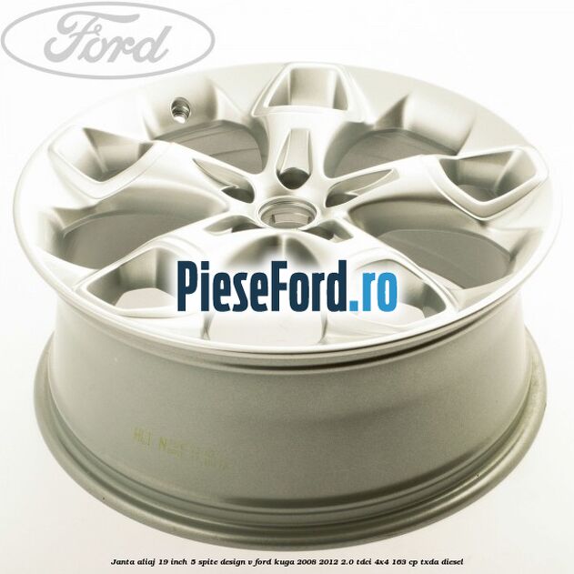 Janta aliaj 19 inch, 5 spite, design V Ford Kuga 2008-2012 2.0 TDCI 4x4 163 cp TXDA diesel