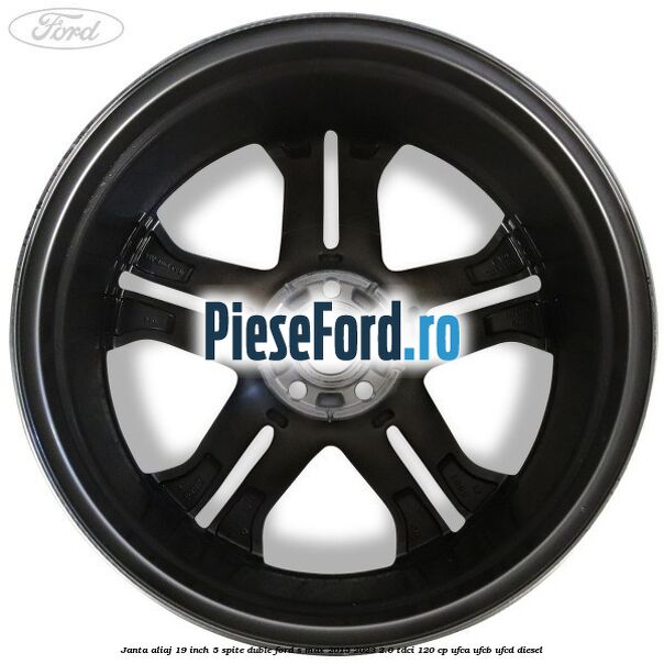 Janta aliaj 19 inch, 5 spite duble Ford S-Max 2015-2023 2.0 TDCi 120 cp UFCA, UFCB, UFCD diesel