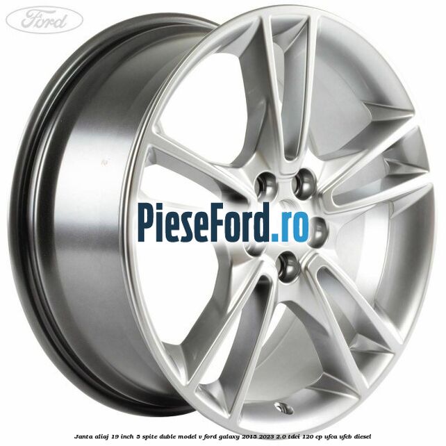 Janta aliaj 19 inch, 5 spite duble model V Ford Galaxy 2015-2023 2.0 TDCi 120 cp UFCA, UFCB diesel