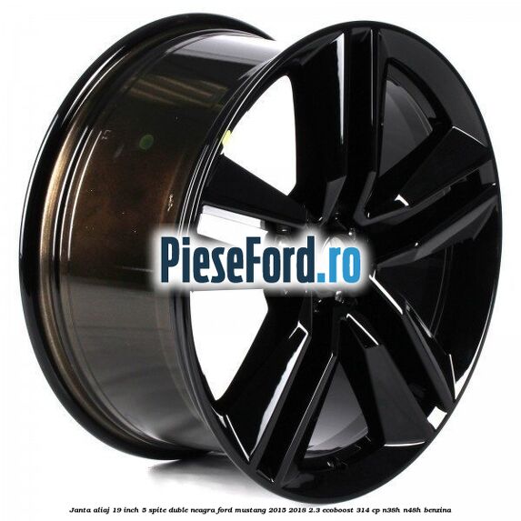 Janta aliaj 19 inch, 5 spite duble, neagra Ford Mustang 2015-2018 2.3 EcoBoost 314 cp N38H, N48H benzina