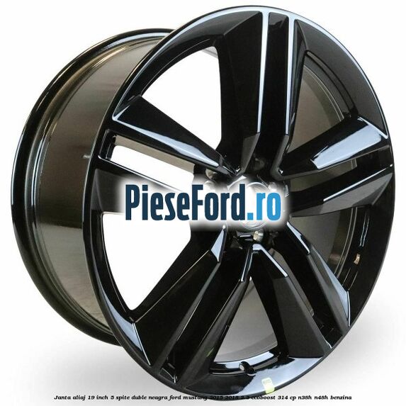 Janta aliaj 19 inch, 5 spite duble, neagra Ford Mustang 2015-2018 2.3 EcoBoost 314 cp N38H, N48H benzina