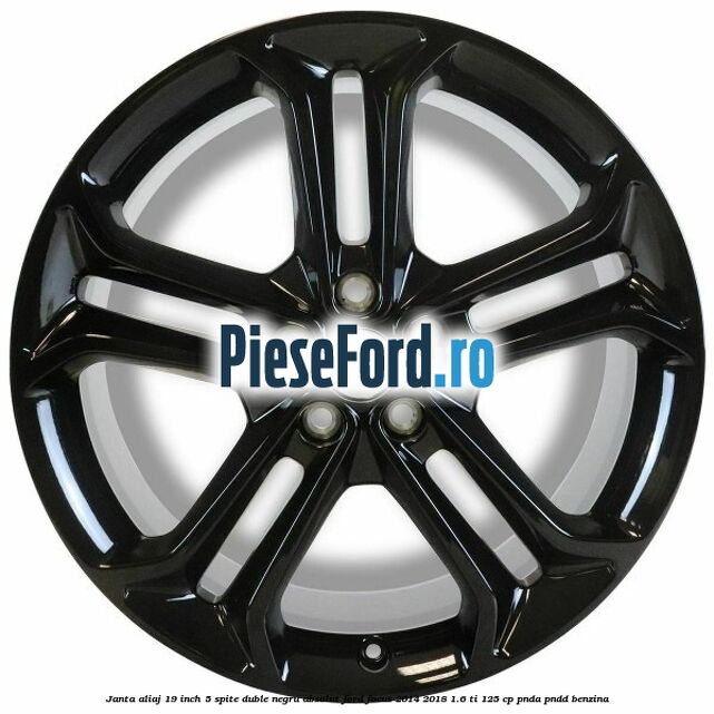 Janta aliaj 19 inch, 5 spite duble negru absolut Ford Focus 2014-2018 1.6 Ti 125 cp PNDA, PNDD benzina