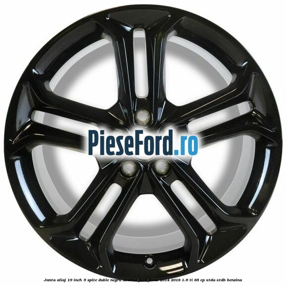 Janta aliaj 19 inch, 5 spite duble negru absolut Ford Focus 2014-2018 1.6 Ti 85 cp XTDA, XTDB benzina