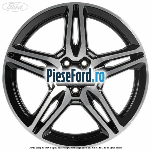 Janta aliaj 19 inch, 5 spite duble negru Ford Kuga 2013-2016 2.0 TDCi 140 cp UFMA diesel