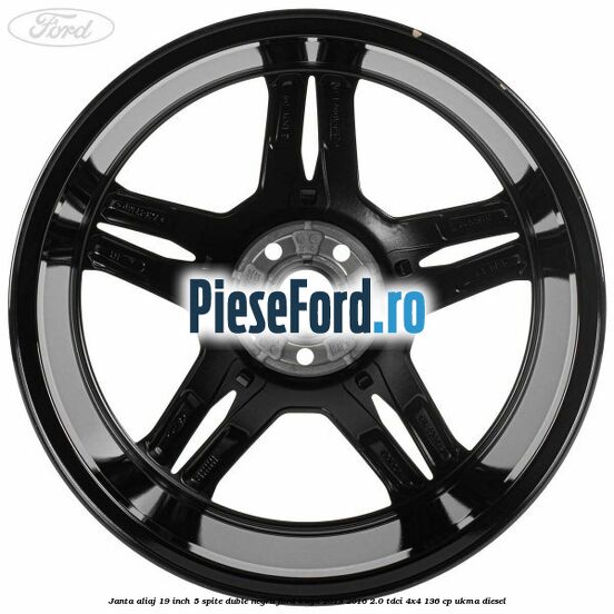 Janta aliaj 19 inch, 5 spite duble negru Ford Kuga 2013-2016 2.0 TDCi 4x4 136 cp UKMA diesel