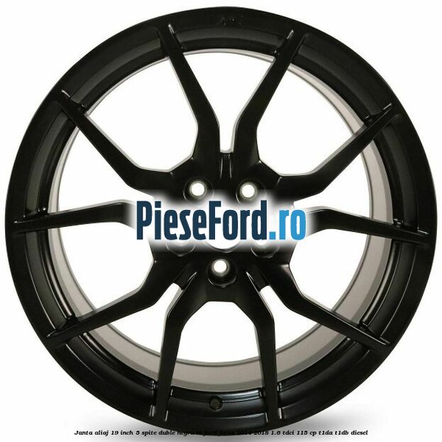 Janta aliaj 19 inch, 5 spite duble negru RS Ford Focus 2014-2018 1.6 TDCi 115 cp T1DA, T1DB diesel