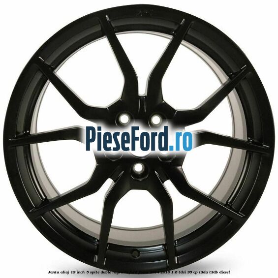 Janta aliaj 19 inch, 5 spite duble negru RS Ford Focus 2014-2018 1.6 TDCi 95 cp T3DA, T3DB diesel